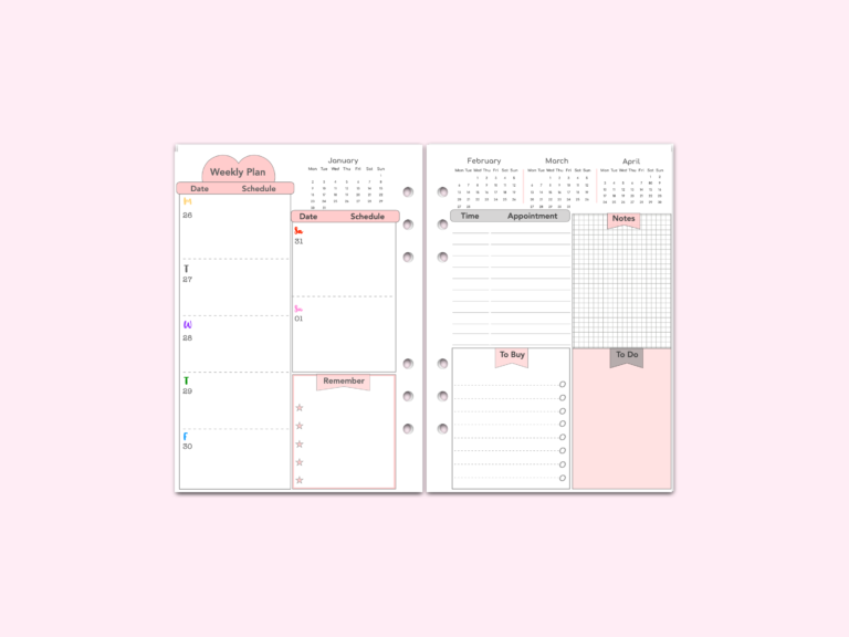 Peachy Paradise Planner Inserts - PLANNER INSERT SET