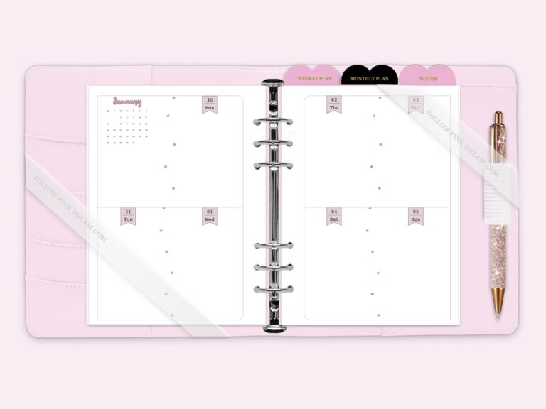 Banner Flag Weekly Planner Insert - PLANNER  INSERT