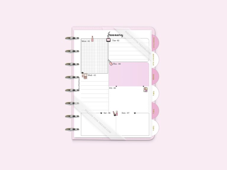 Weekly Plan Stylish Makeup Design - PLANNER  INSERT