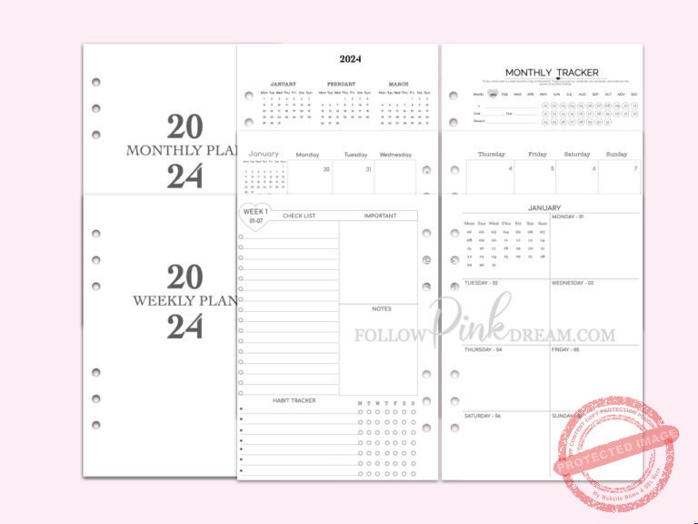 Simple Classic Black White Planner