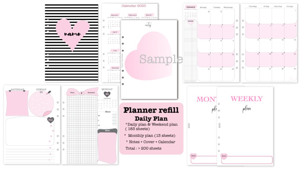 Daily Pink Power Planner Insert