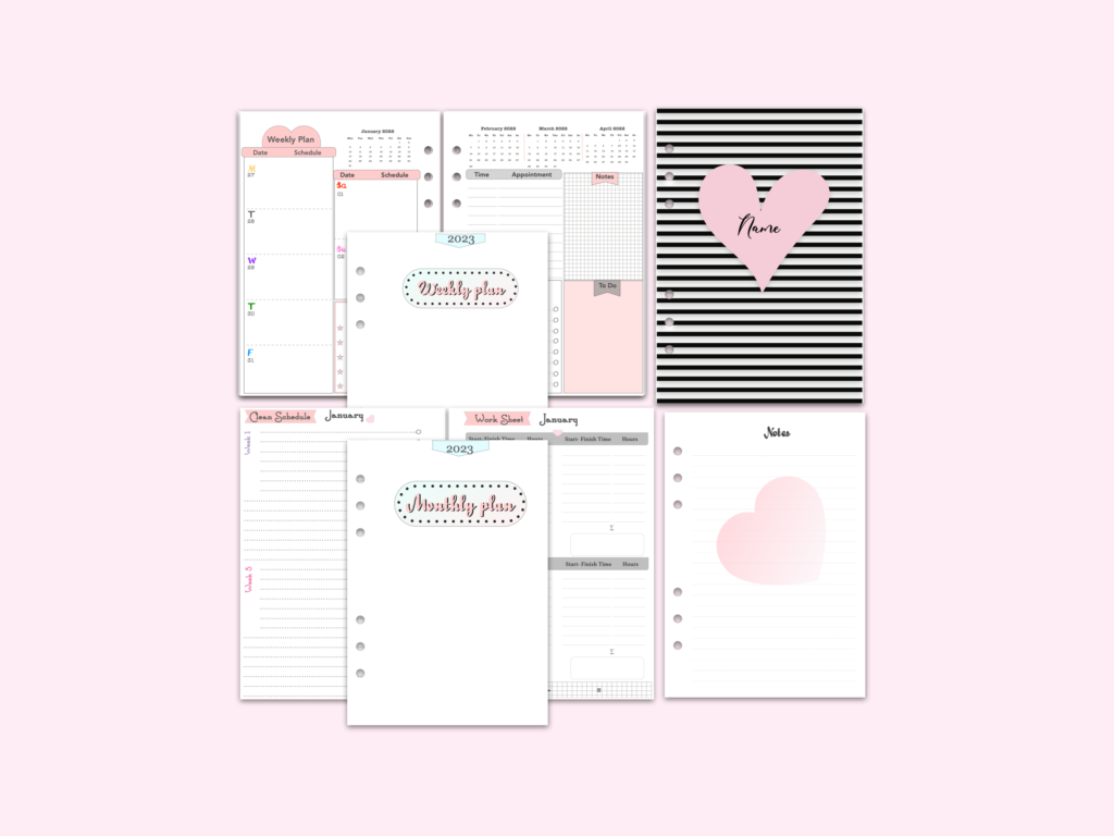 Peachy Paradise Planner Inserts