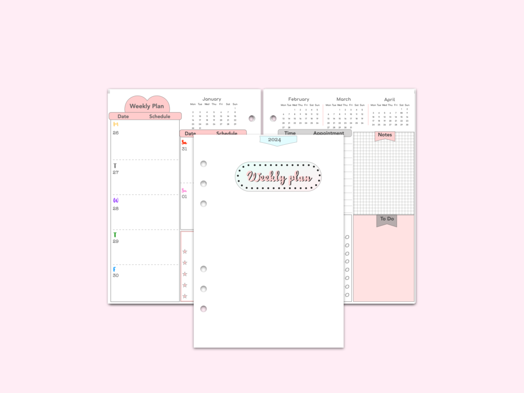 Peachy Paradise Planner Inserts