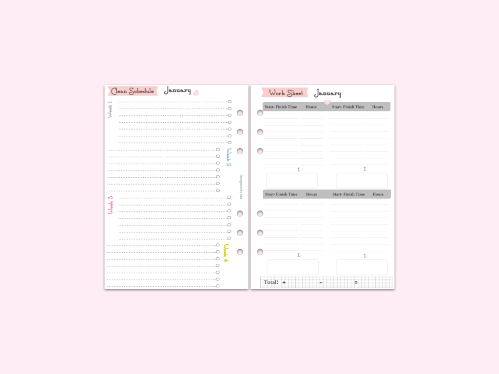 Peachy Paradise Planner Inserts