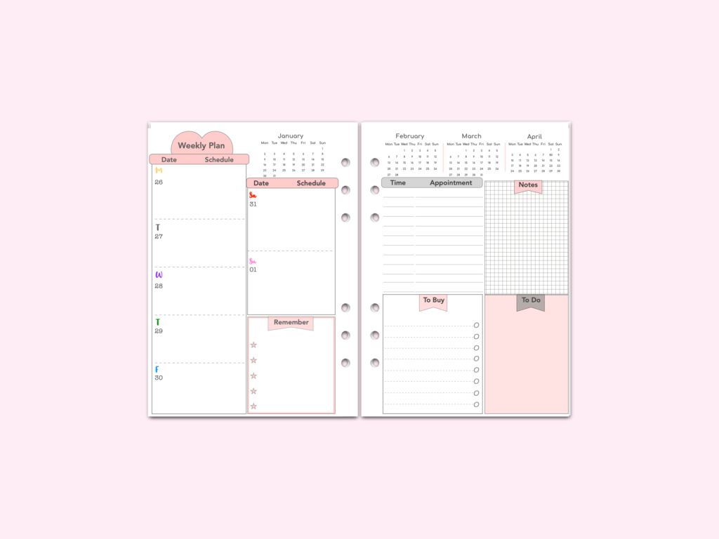 Peachy Paradise Planner Inserts