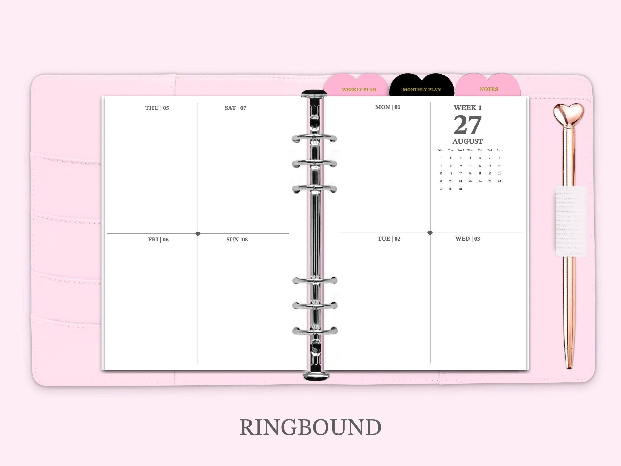 Ringbound planner A5 A6 personal B6 planner insert