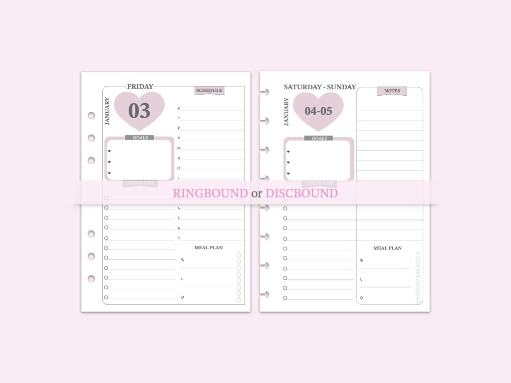 Daily Planner Insert