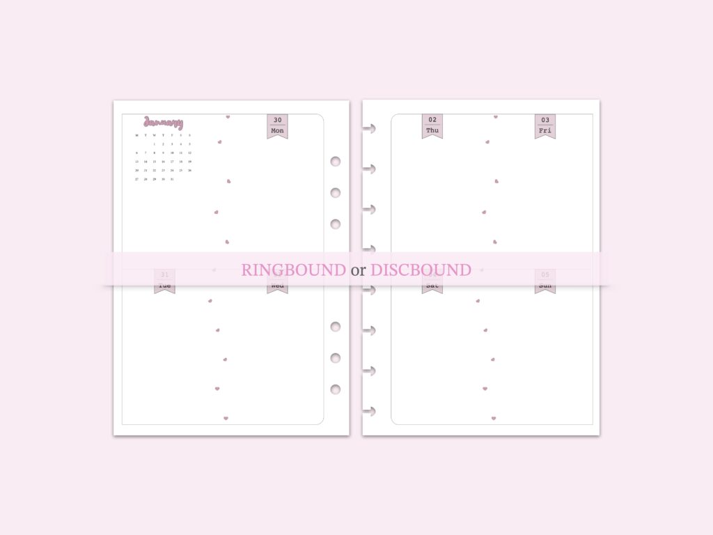 Banner Flag Weekly Planner Insert