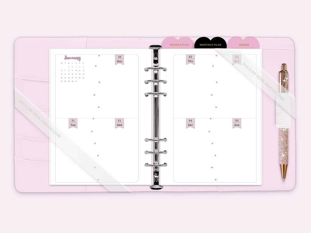 Banner Flag Weekly Planner Insert