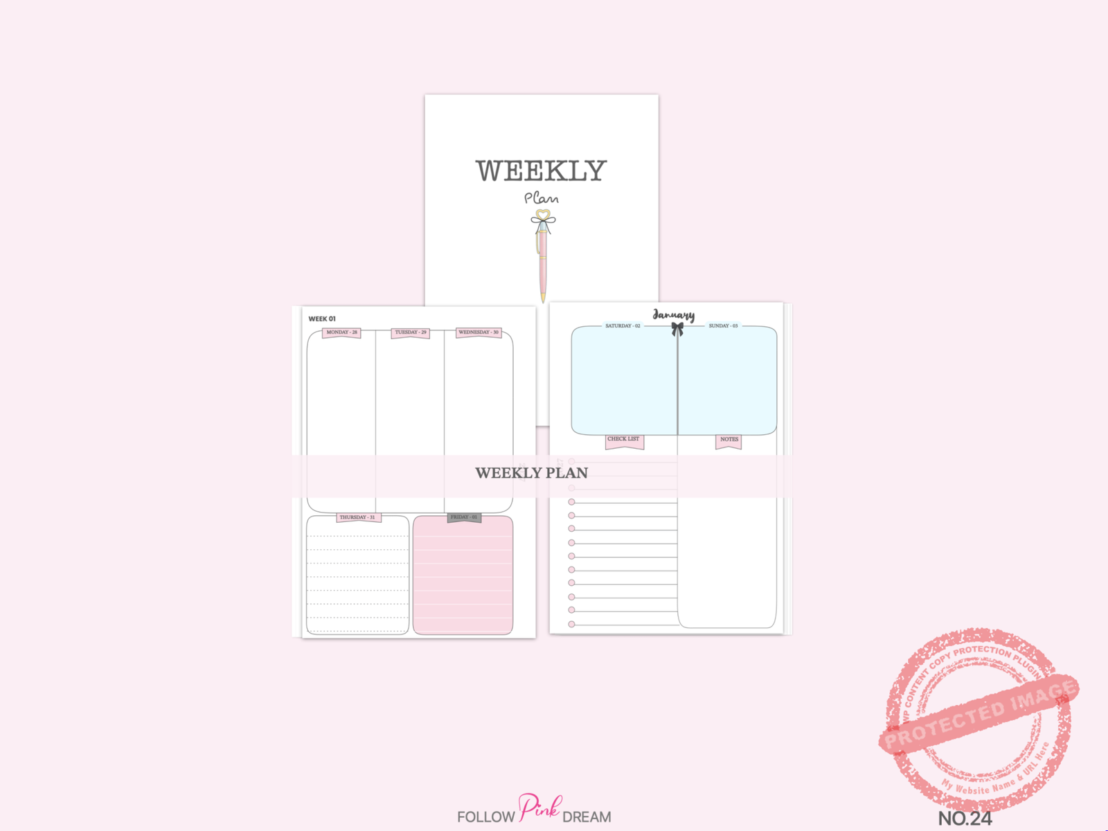 Blush &Amp; Sky Planner Inserts | A5, A6 &Amp; Personal 3 Blush & Sky Planner Inserts | A5, A6 & Personal - Image 3