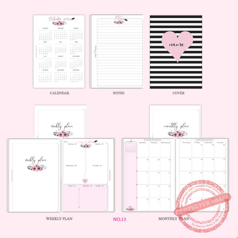 Love Blooming Floral Planner Inserts printed pages with elegant flower designs for A5 and A6 planners — image 10