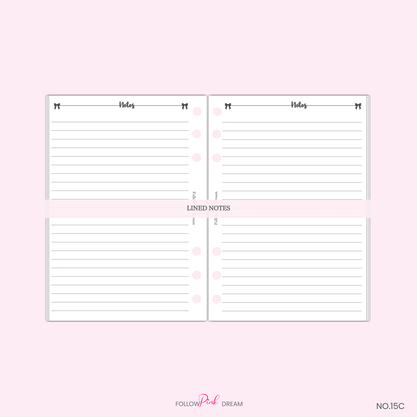 Black Bow Grid Weekly Monthly Planner Inserts | A5, A6 5 Black Bow Grid Weekly Monthly Planner Inserts | A5, A6 - Image 5