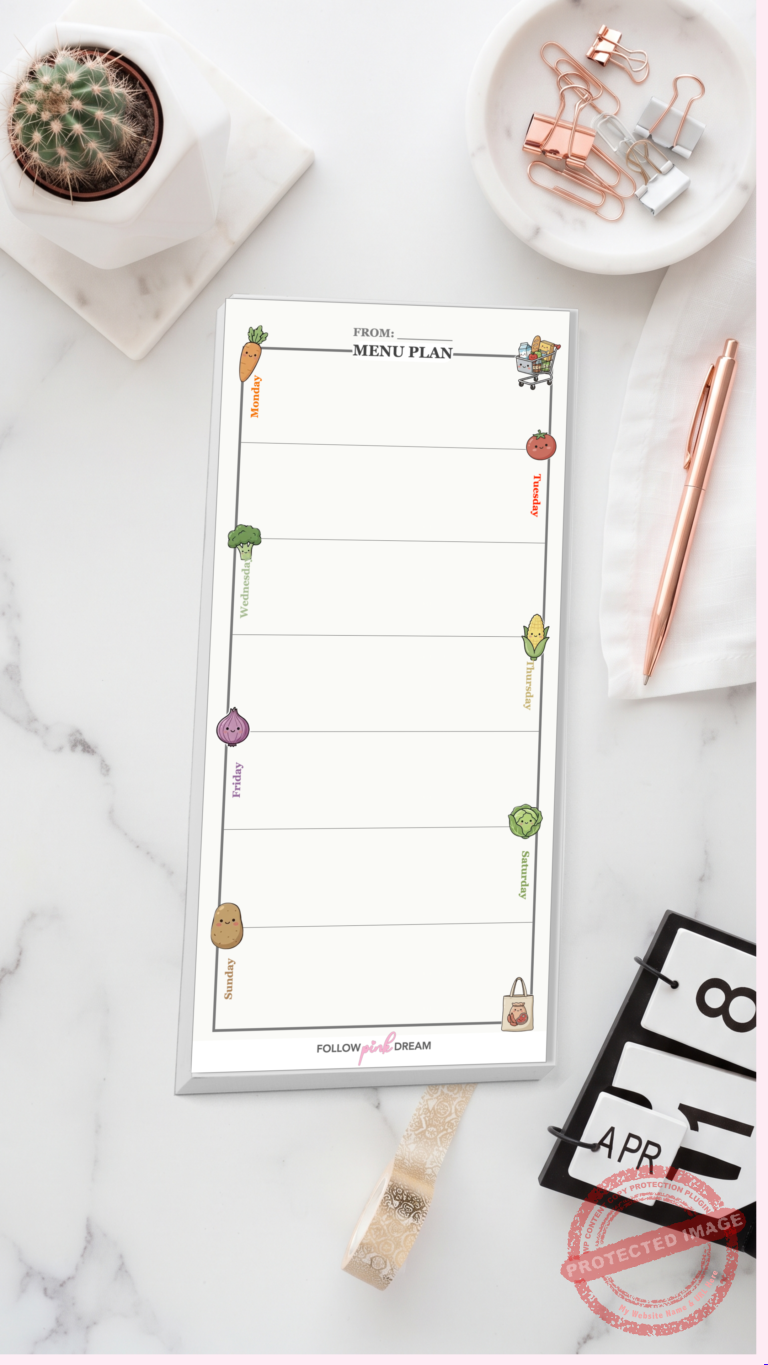 Menu Plan NotePad
