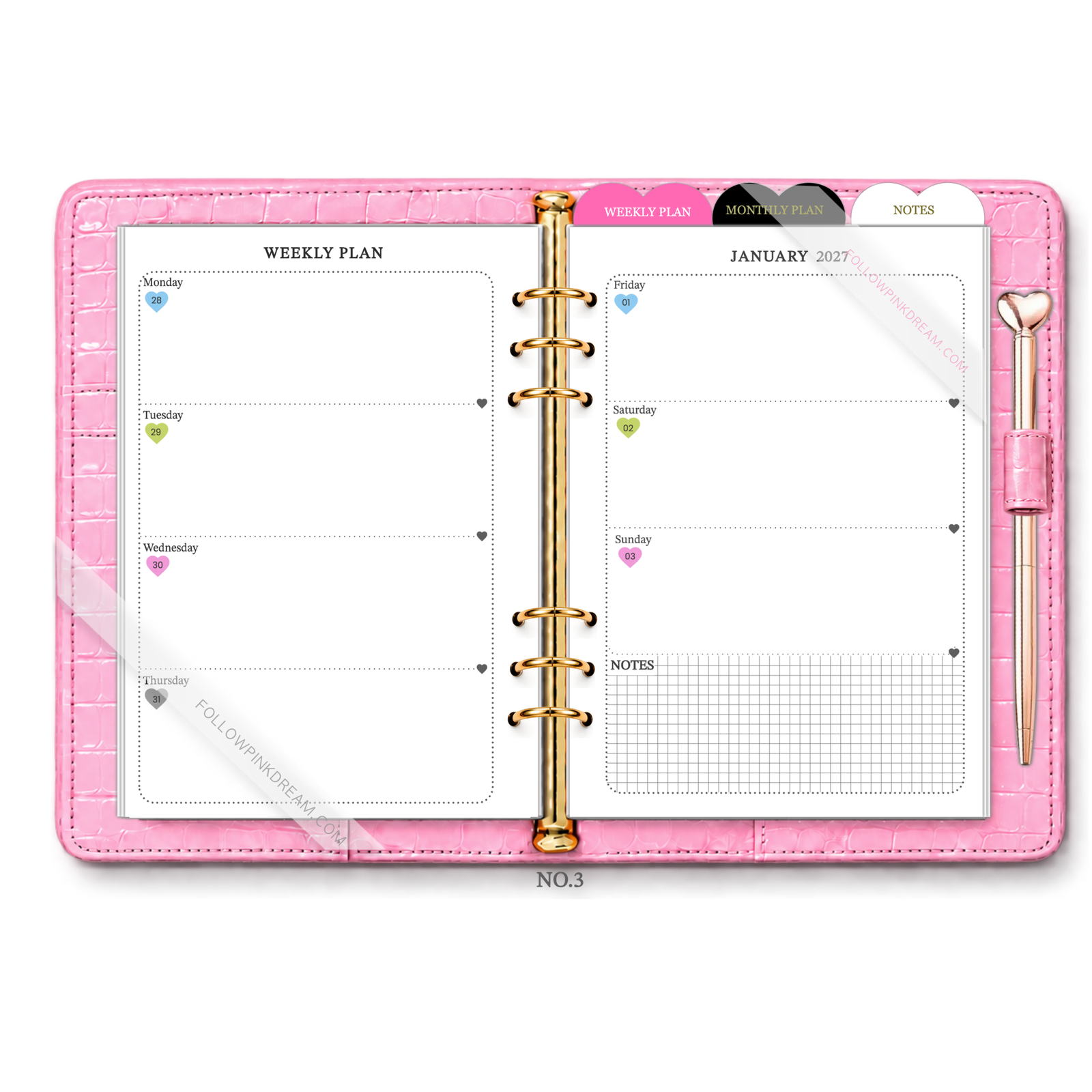 Colourful Heart Weekly Planner Inserts | A5 & A6