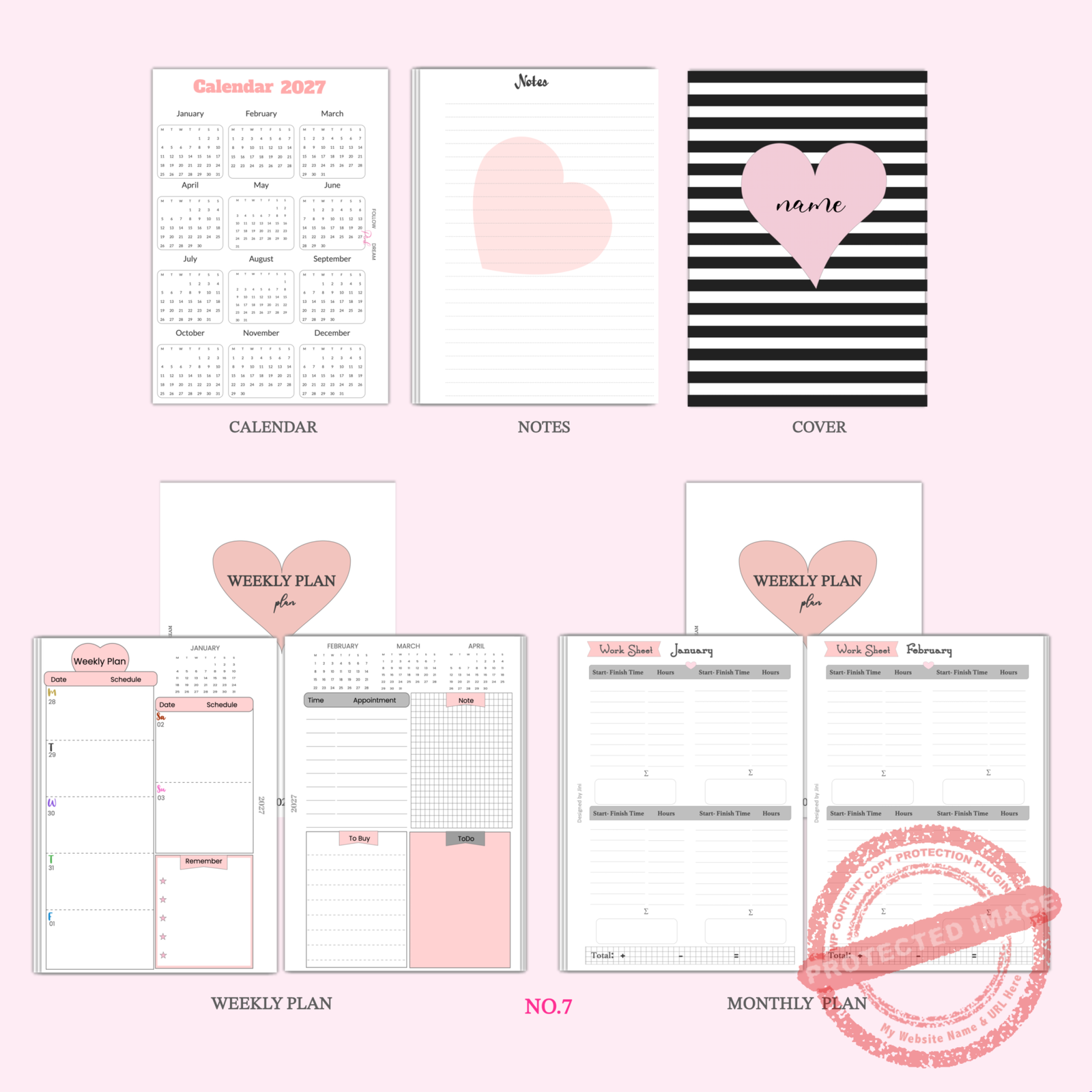 Peachy Paradise Planner Inserts