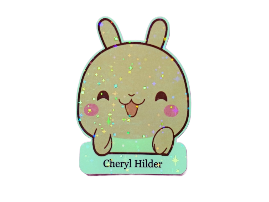 Personalised Name Happy Bunny Sticker